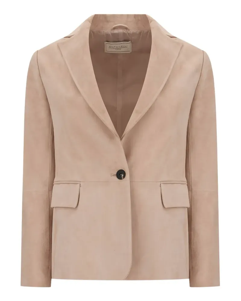 Antonelli Firenze suede single-breasted jacket - Nude Nude