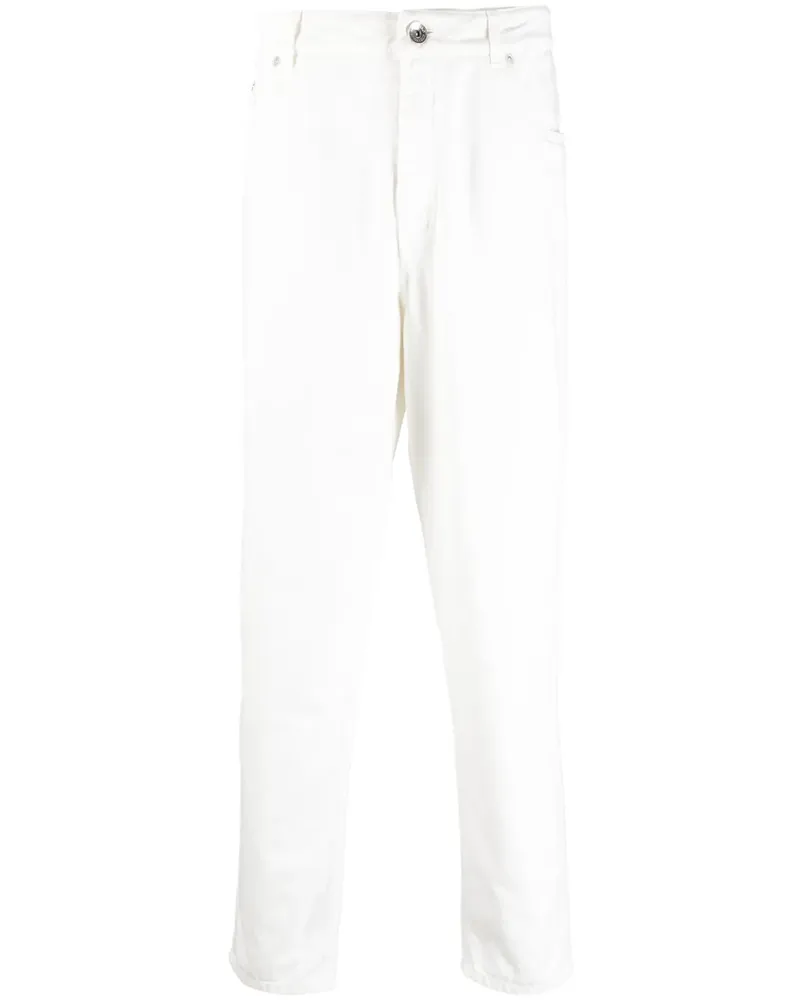Brunello Cucinelli Straight-Leg-Jeans mit Logo - Weiß Weiß
