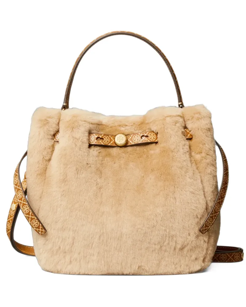 Tory Burch Romy Beuteltasche aus Shearling - Nude Nude