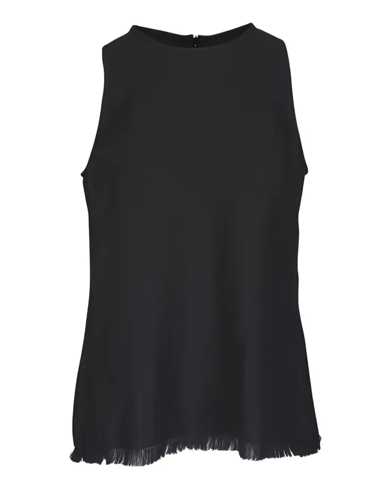Antonelli Firenze fringed round-neck top - Schwarz Schwarz