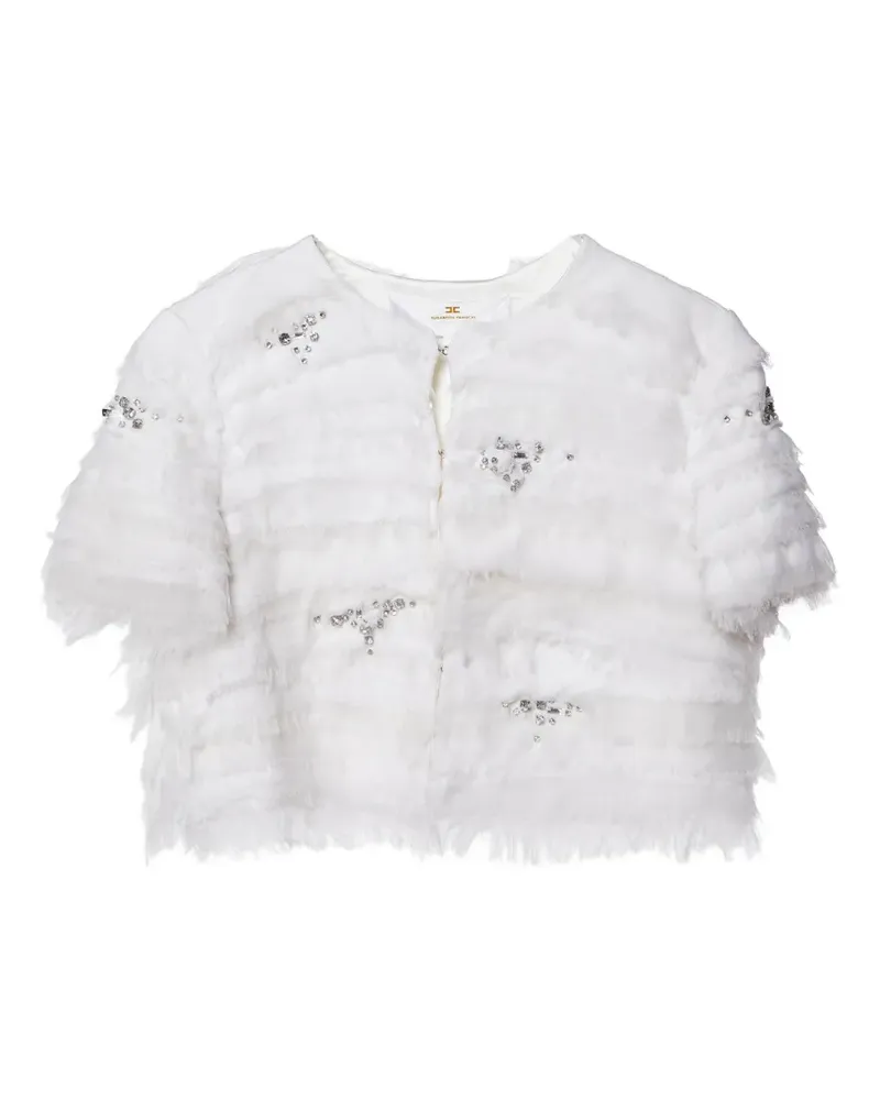 Elisabetta Franchi Jacke mit Nieten - Weiß Weiß