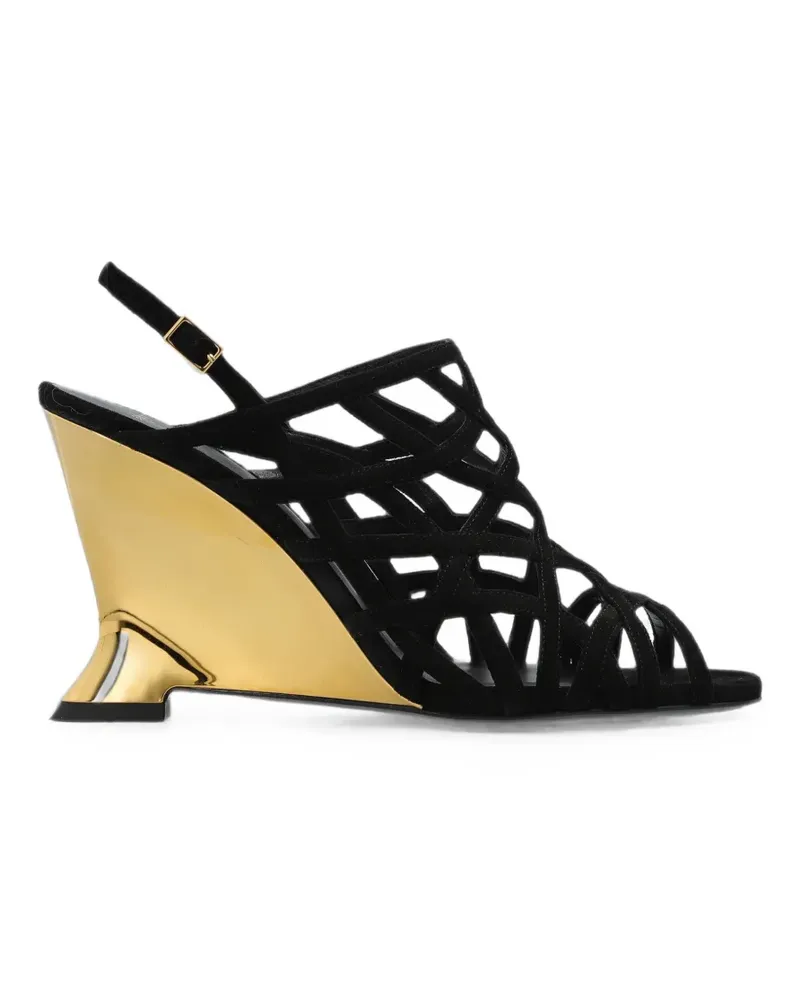 Balmain cage-strap wedge sandals - Schwarz Schwarz