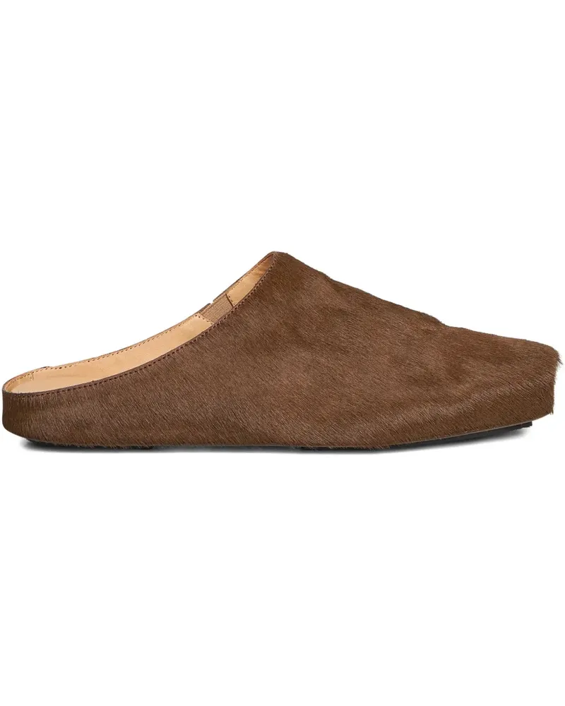 Uma Wang Slipper aus Leder - DARK OLIVE Dark