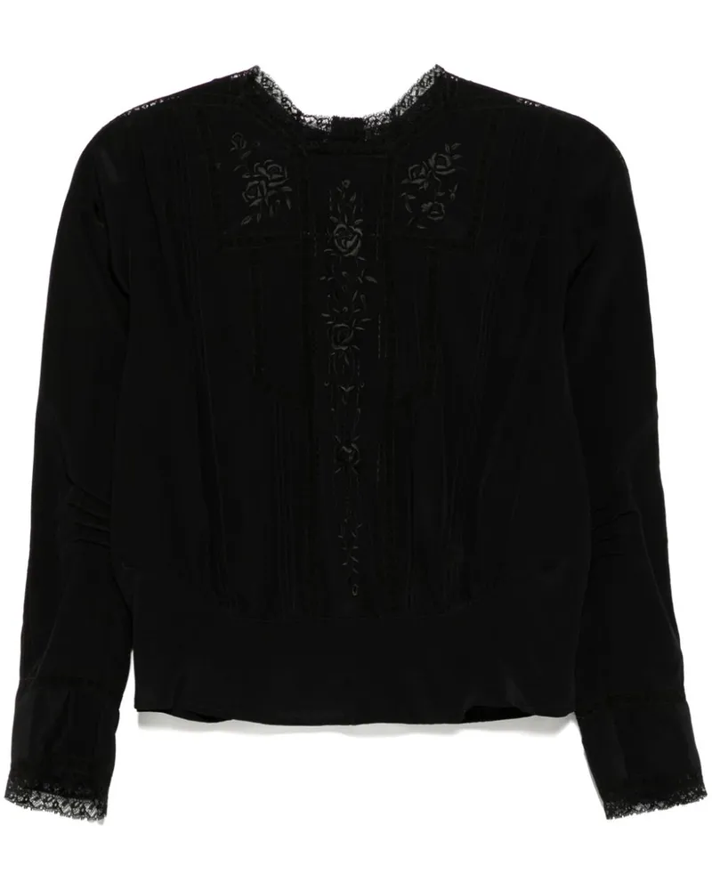 SHIATZY CHEN Oberteil mit Chiffon-Stickerei - Schwarz Schwarz