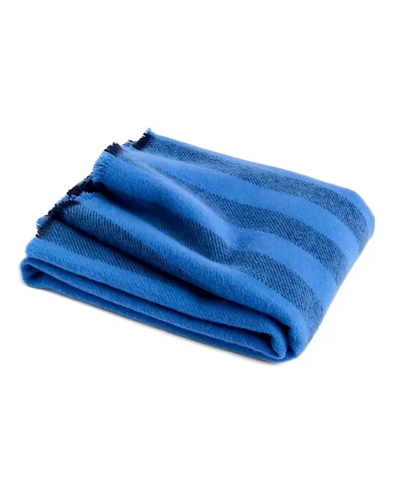 Hay Gestreifte Decke mit Fransen (130cm x 180cm) - Blau Blau