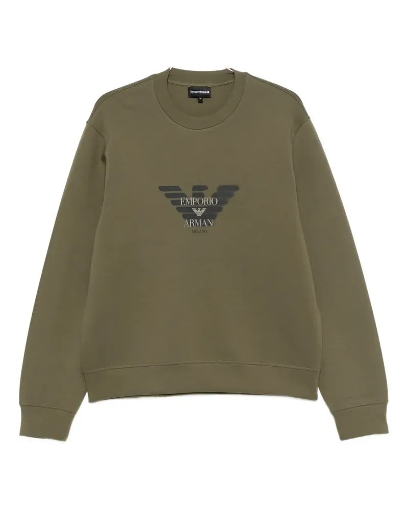 Emporio Armani logo-print crew-neck sweatshirt - Grün Grün