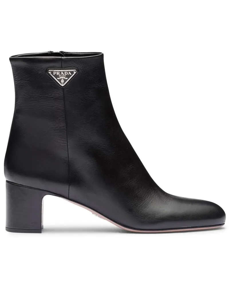 Prada Stiefeletten mit Logo-Schild - Schwarz Schwarz