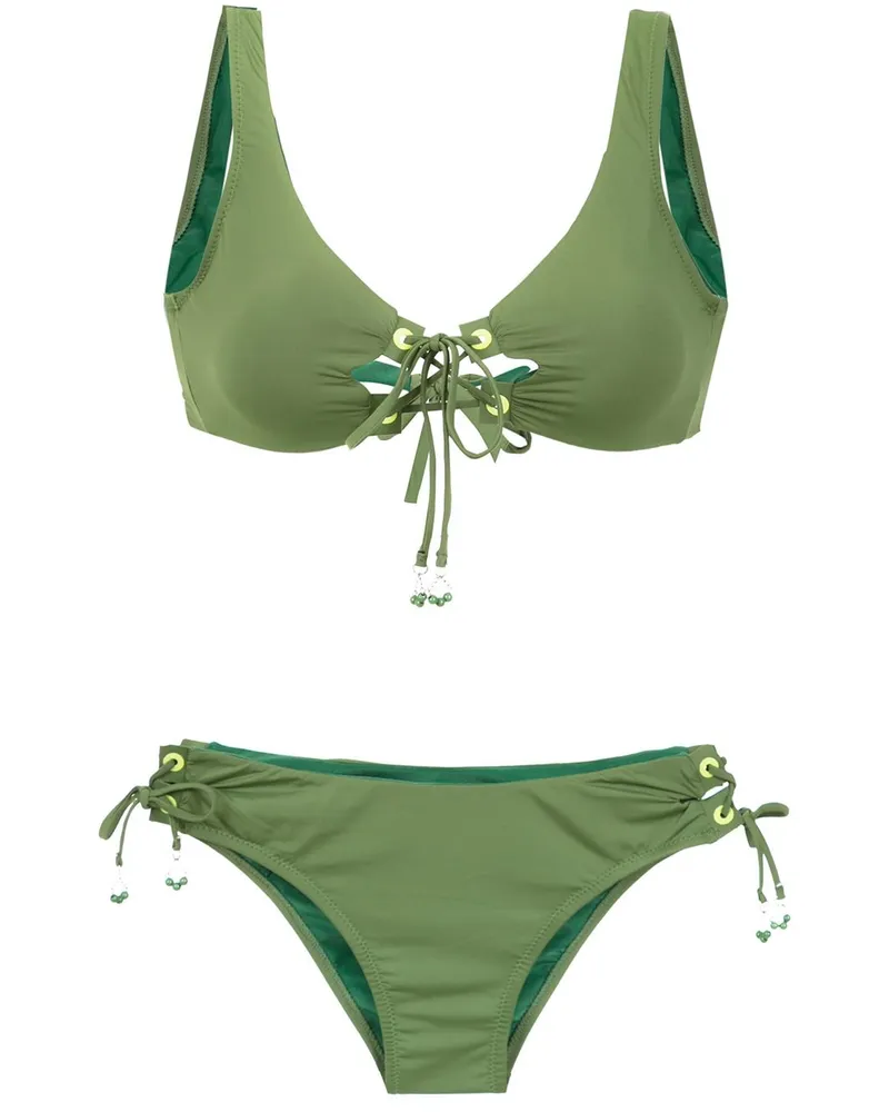 Amir Slama Bikini mit Schnürung - Grün Grün