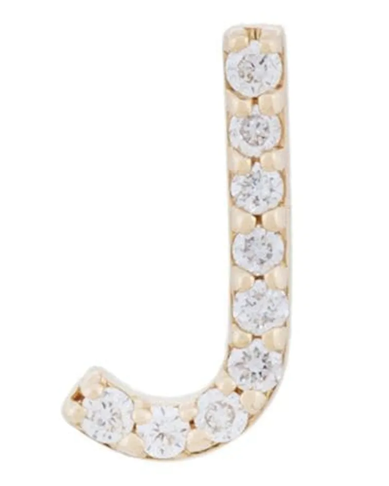 Alinka 18kt ' ID' Gelbgoldohrstecker mit Diamante - Metallic Metallic