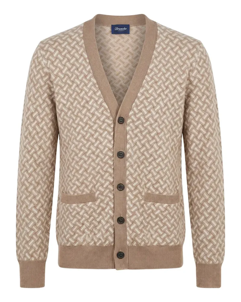 Drumohr  Biscottino jacquard-knit cardigan - Nude Nude