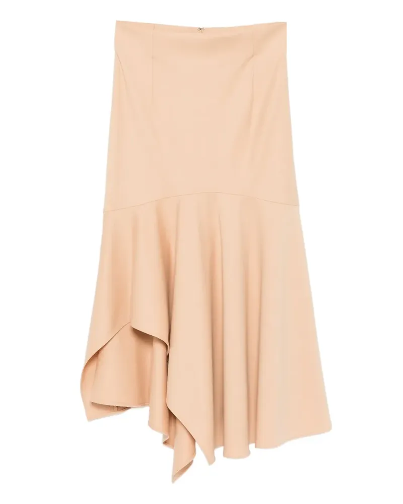 Alberta Ferretti ruffled midi skirt - Nude Nude