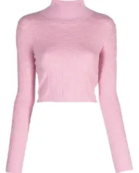 John Richmond Cropped-Pullover mit Logo Rosa