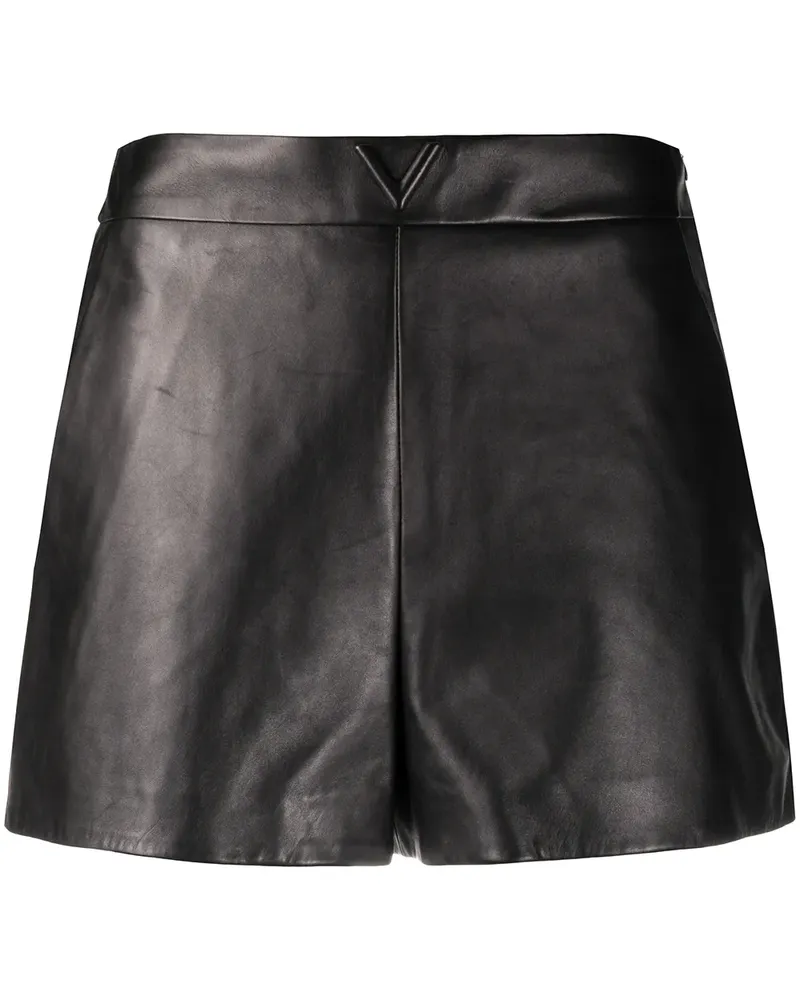 Valentino Garavani Klassische Leder-Shorts - Schwarz Schwarz