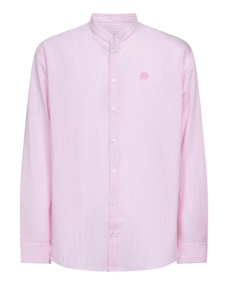 Etro logo-embroidered striped-pattern shirt - Rosa Rosa