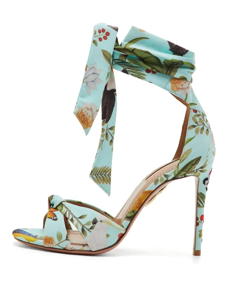 Aquazzura Knot Sandalen mit Print - Blau Blau