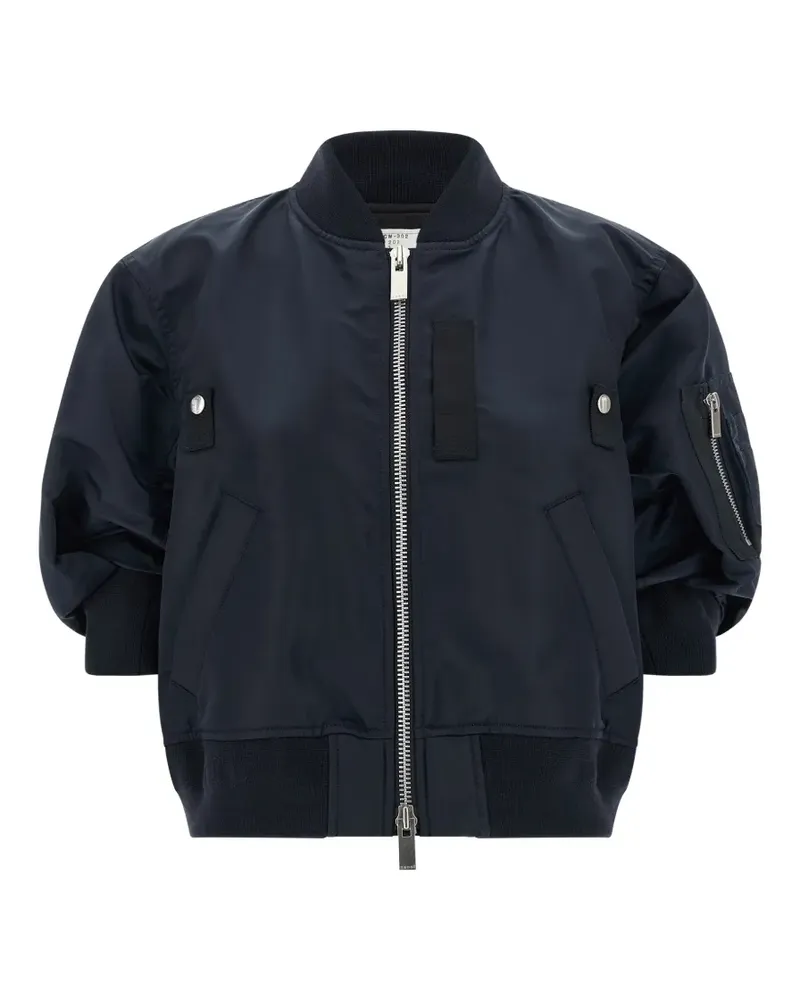 Sacai three-quarter sleeve bomber jacket - Blau Blau