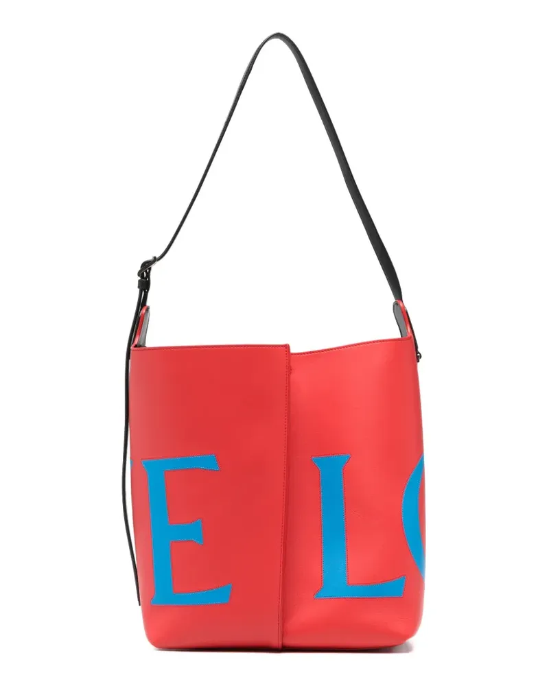Loewe Große Bilbao Beuteltasche mit Logo-Print - Rot Rot