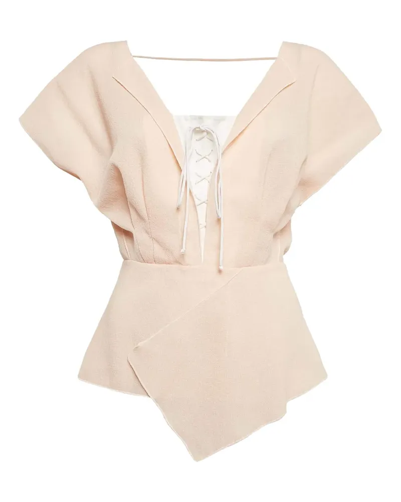 Roland Mouret Schößchen-Top mit Spitzendetail - Rosa Rosa