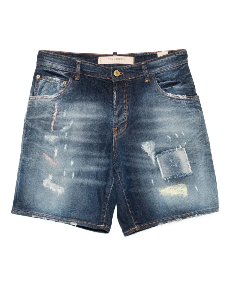 Yes London Shorts im Distressed-Look - Blau Blau