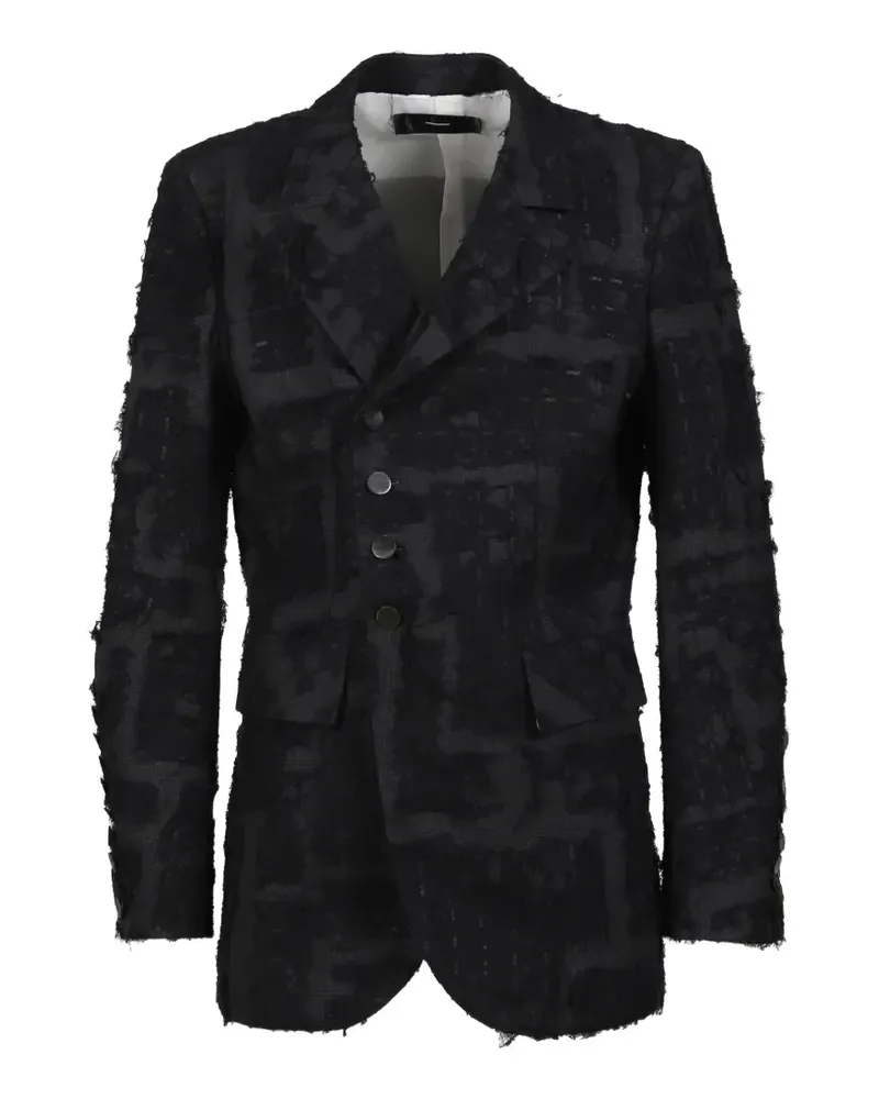 minus Kariertes Sakko im Distressed-Look - Schwarz Schwarz