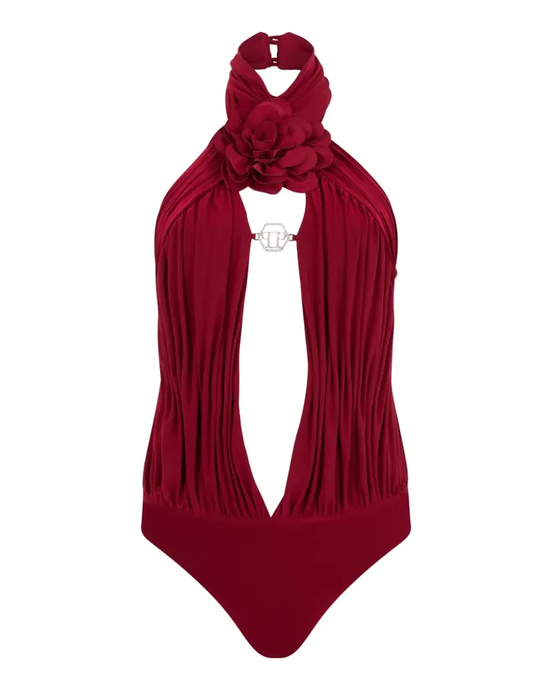 Philipp Plein Cut-Out-Body mit Blumendetail - Rot Rot