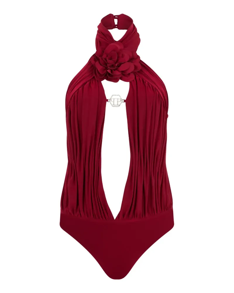 Philipp Plein Cut-Out-Body mit Blumendetail - Rot Rot