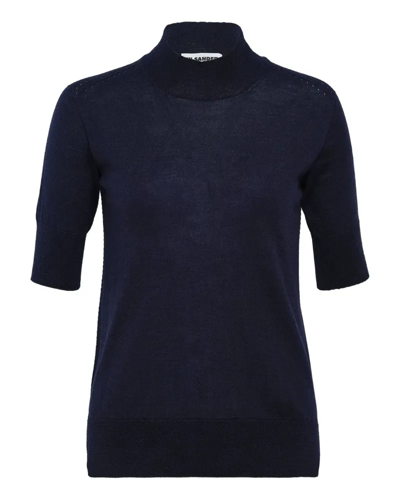 Jil Sander high-neck short-sleeve sweater - Blau Blau