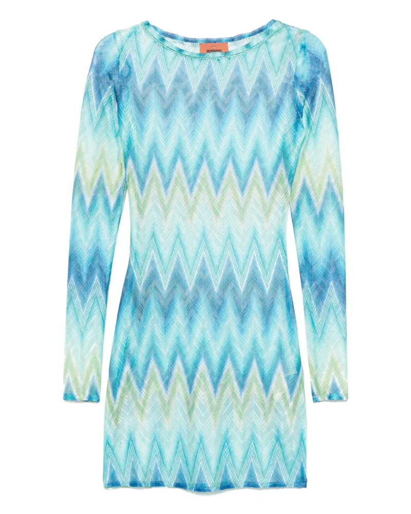 Missoni Minikleid mit Zickzackmuster - Blau Blau