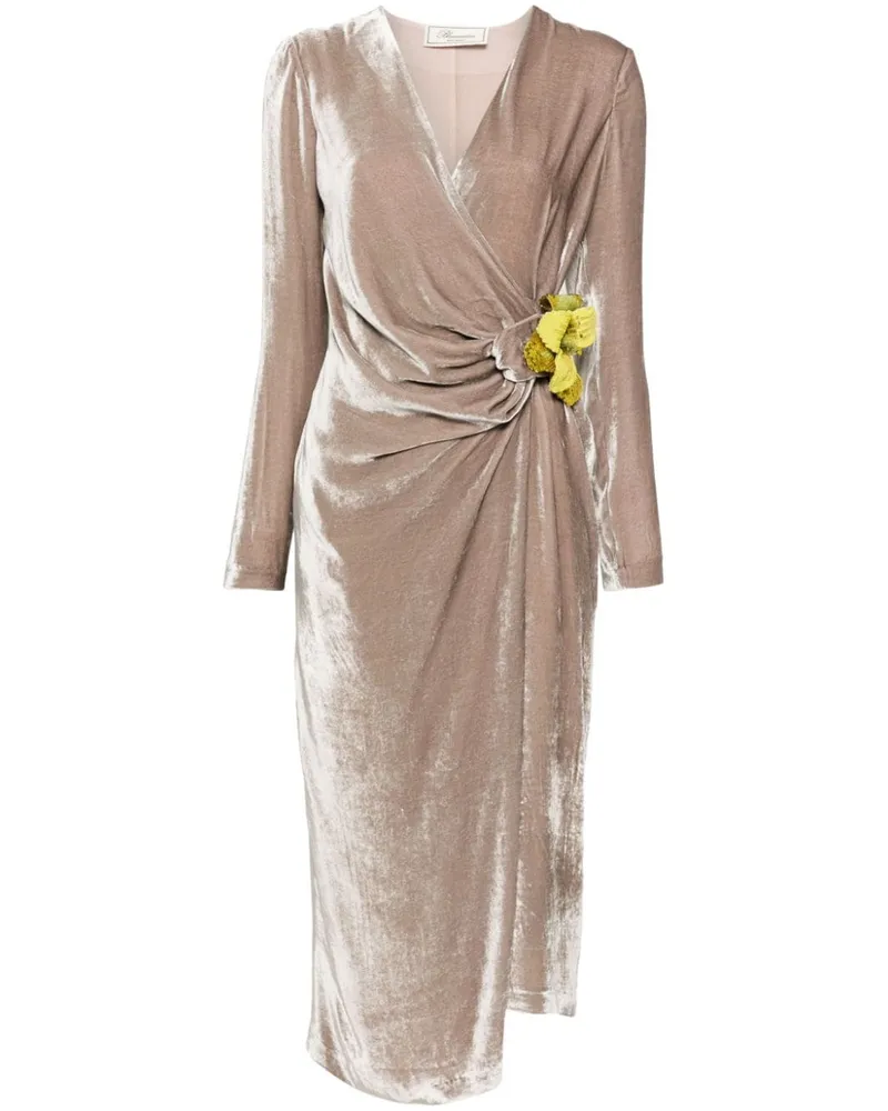 Blumarine Midikleid aus Samt - Grau Grau