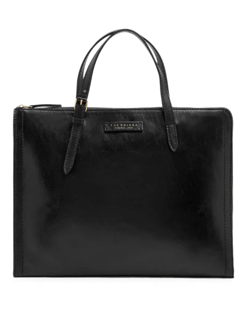 The Bridge leather laptop bag - Schwarz Schwarz
