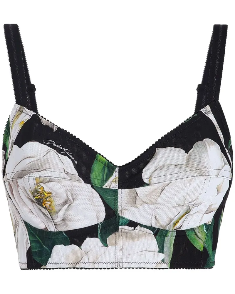 Dolce & Gabbana Bustier-Top mit Print - Schwarz Schwarz