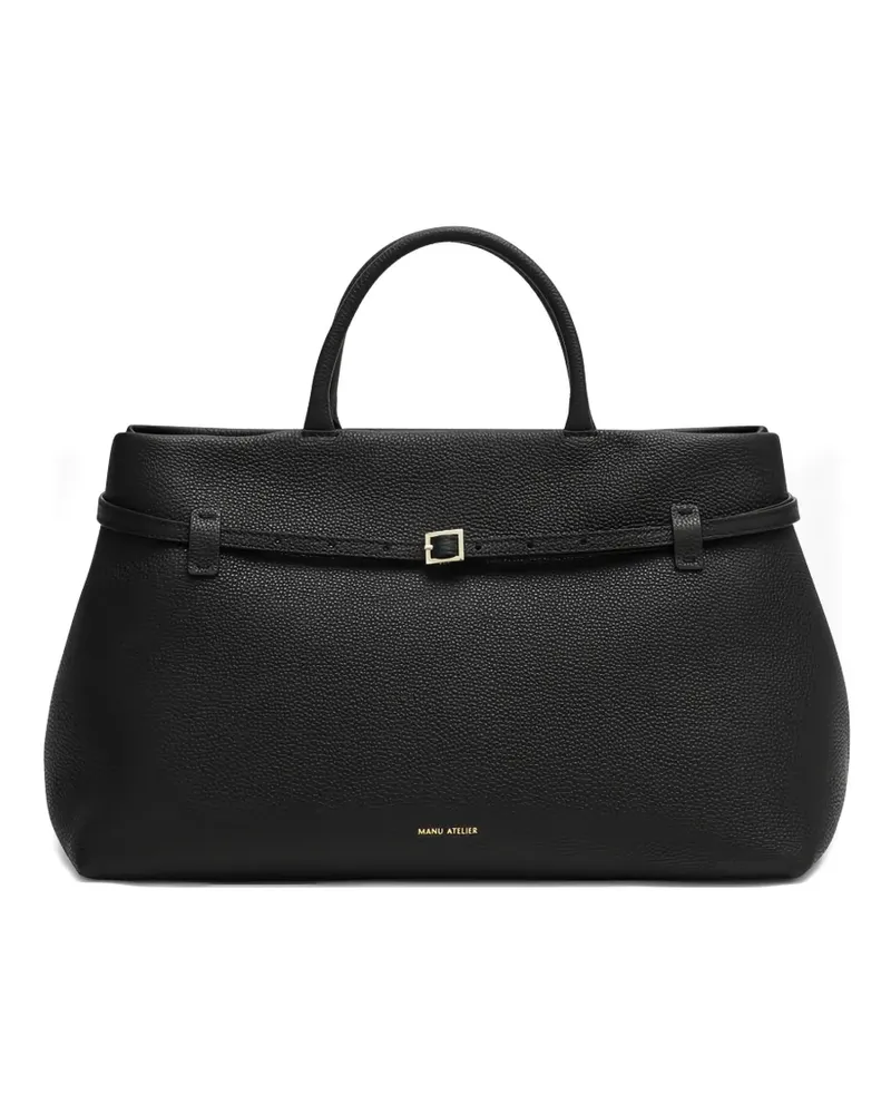 Manu Atelier buckle-fastening leather tote bag - Schwarz Schwarz