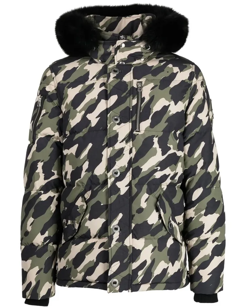 Moose Knuckles Gefütterter Mantel mit Camouflage-Print - Grün Grün