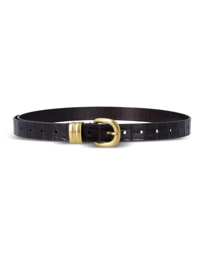 By Malene Birger embossed buckle belt - Braun Braun