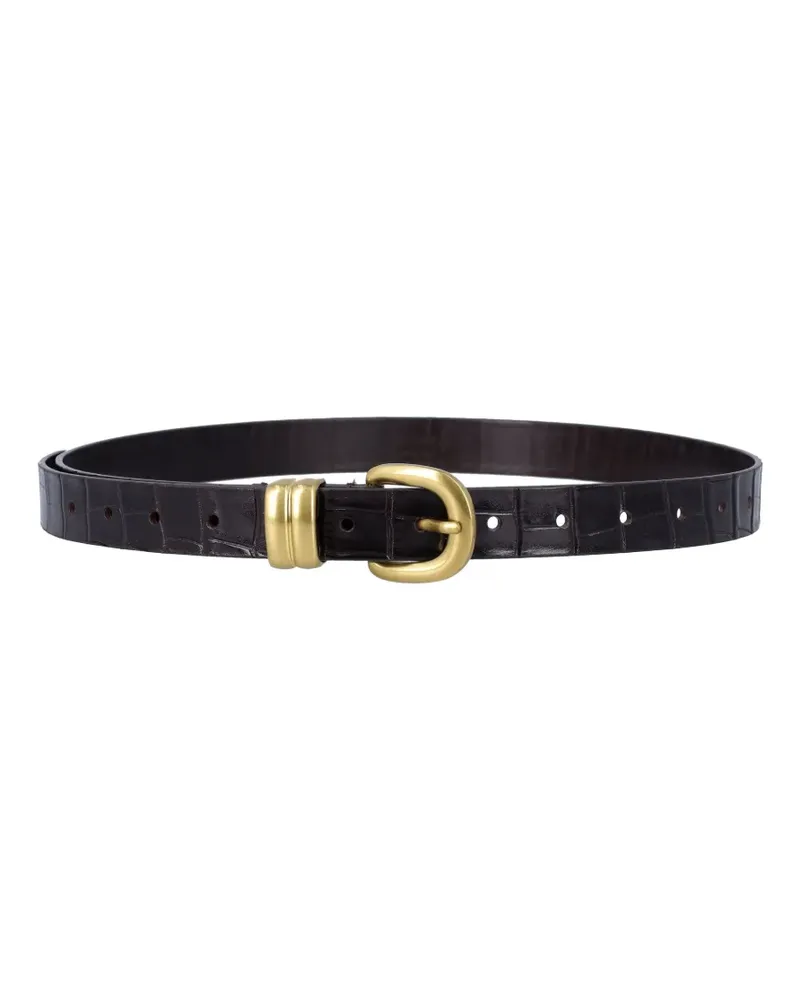 By Malene Birger embossed buckle belt - Braun Braun