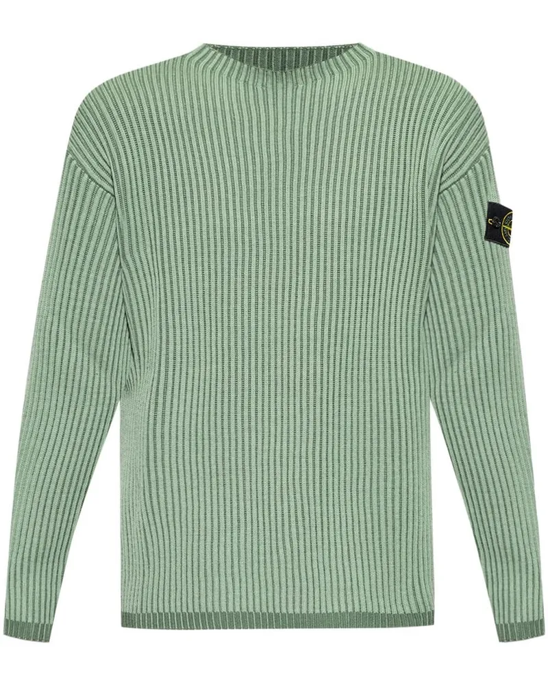Stone Island Gerippter Pullover - Grün Grün