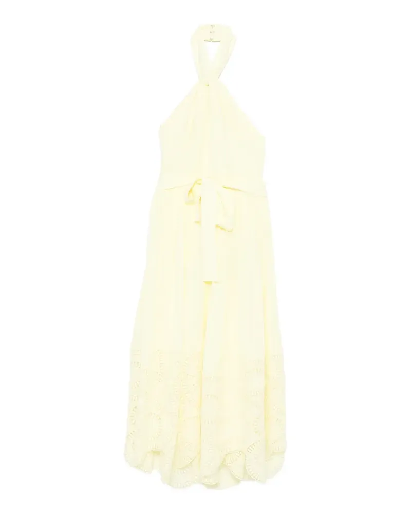 Elie Saab Midikleid mit Schleifenkragen - Gelb Gelb