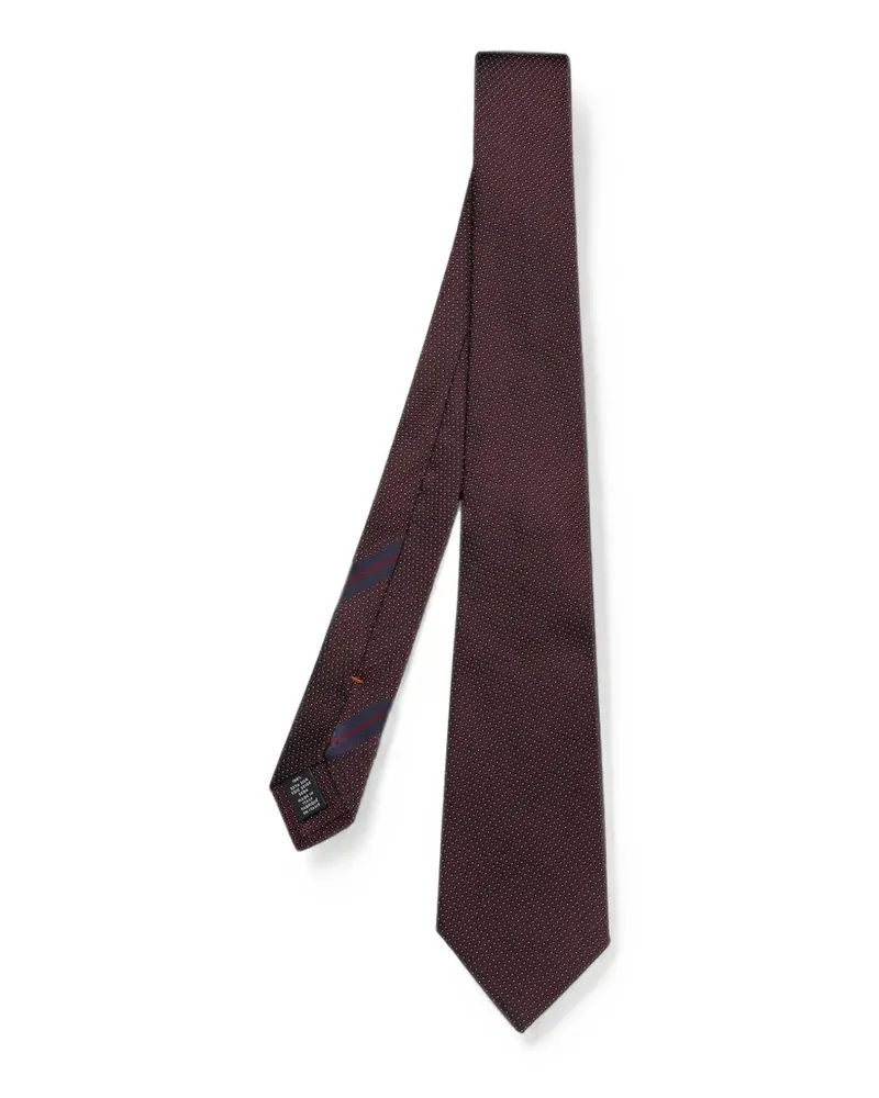 Ermenegildo Zegna Geometrisch gemusterte Seidenkrawatte - Rot Rot