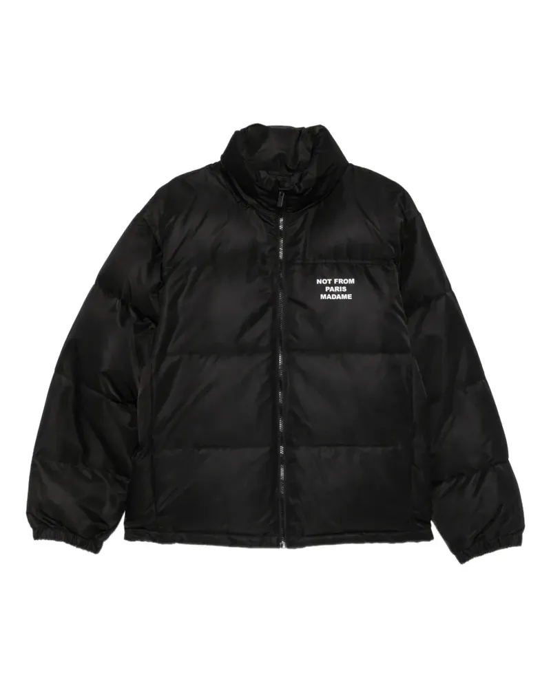 Drôle de Monsieur quilted logo-print jacket - Schwarz Schwarz