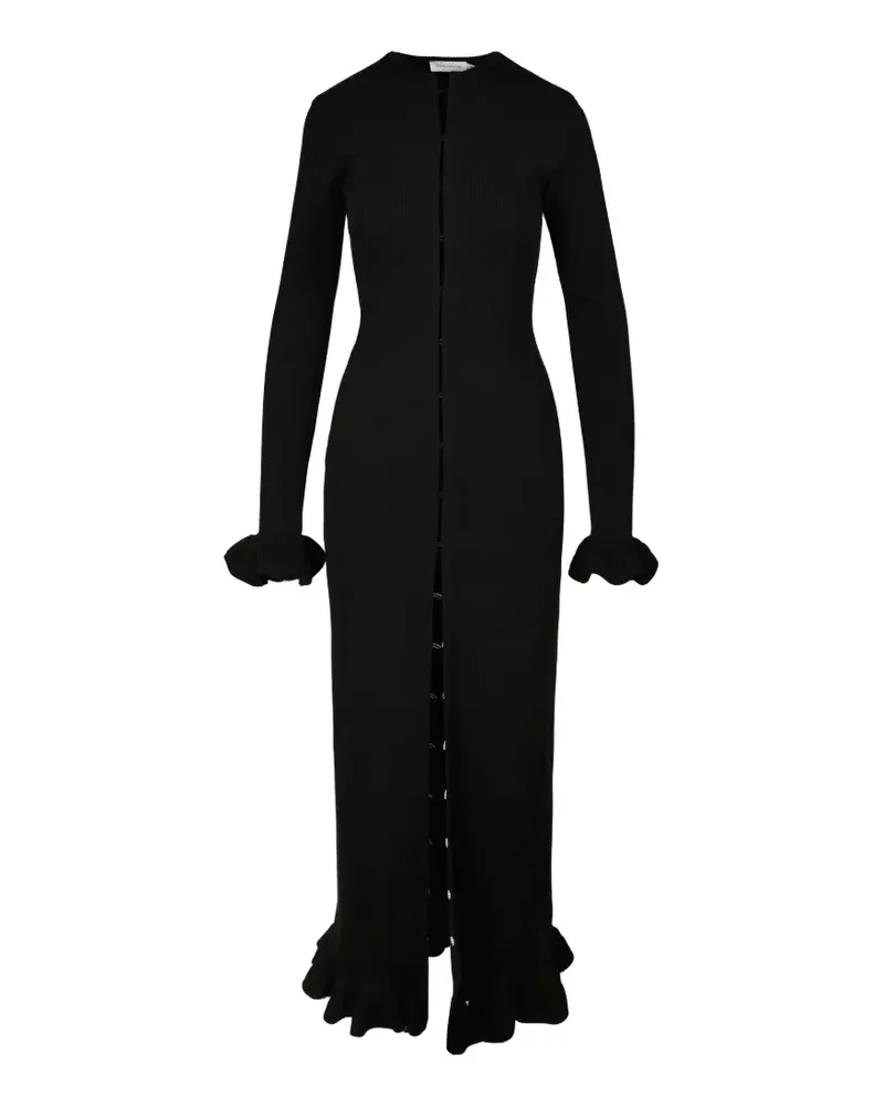 Ioana Ciolacu Daffodil ruffled-trim maxi dress - Schwarz Schwarz