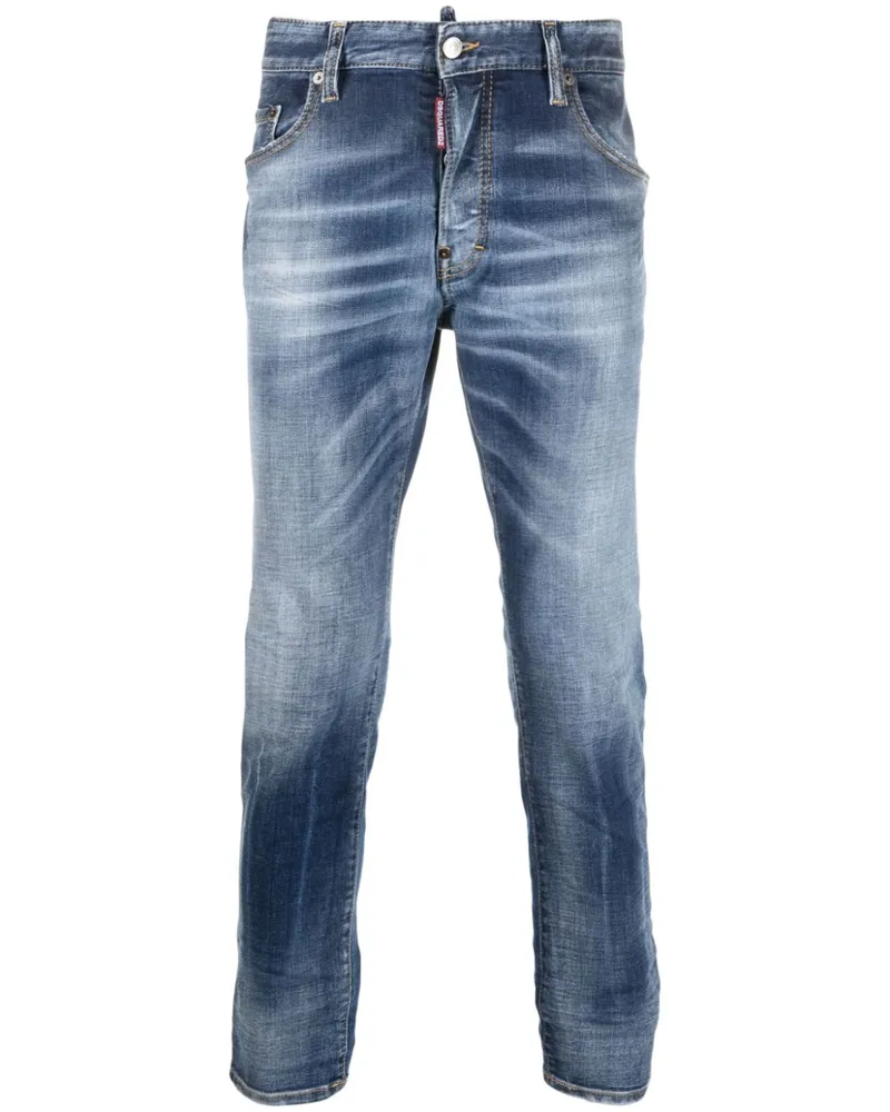 Dsquared2 Ausgeblichene Slim-Fit-Jeans - Blau Blau