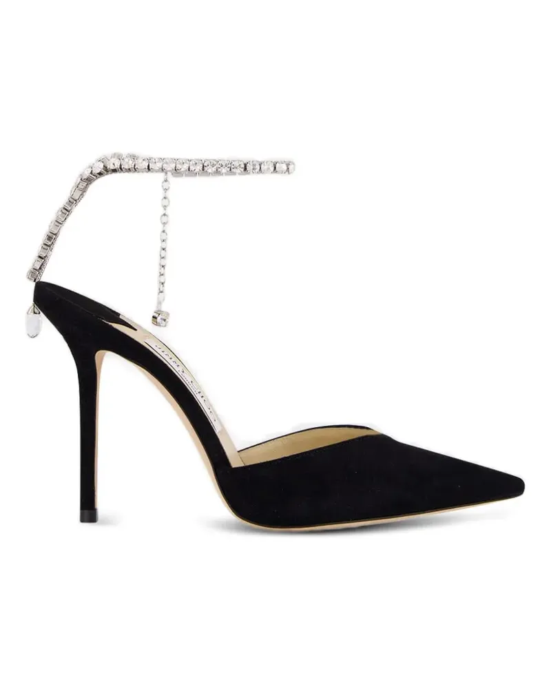 Jimmy Choo Saeda Pumps mit Kristallkette - Schwarz Schwarz