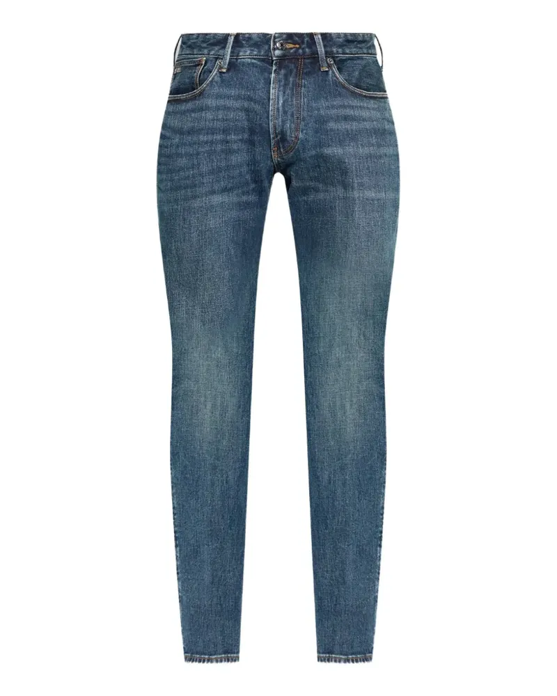 Emporio Armani faded slim-fit jeans - Blau Blau