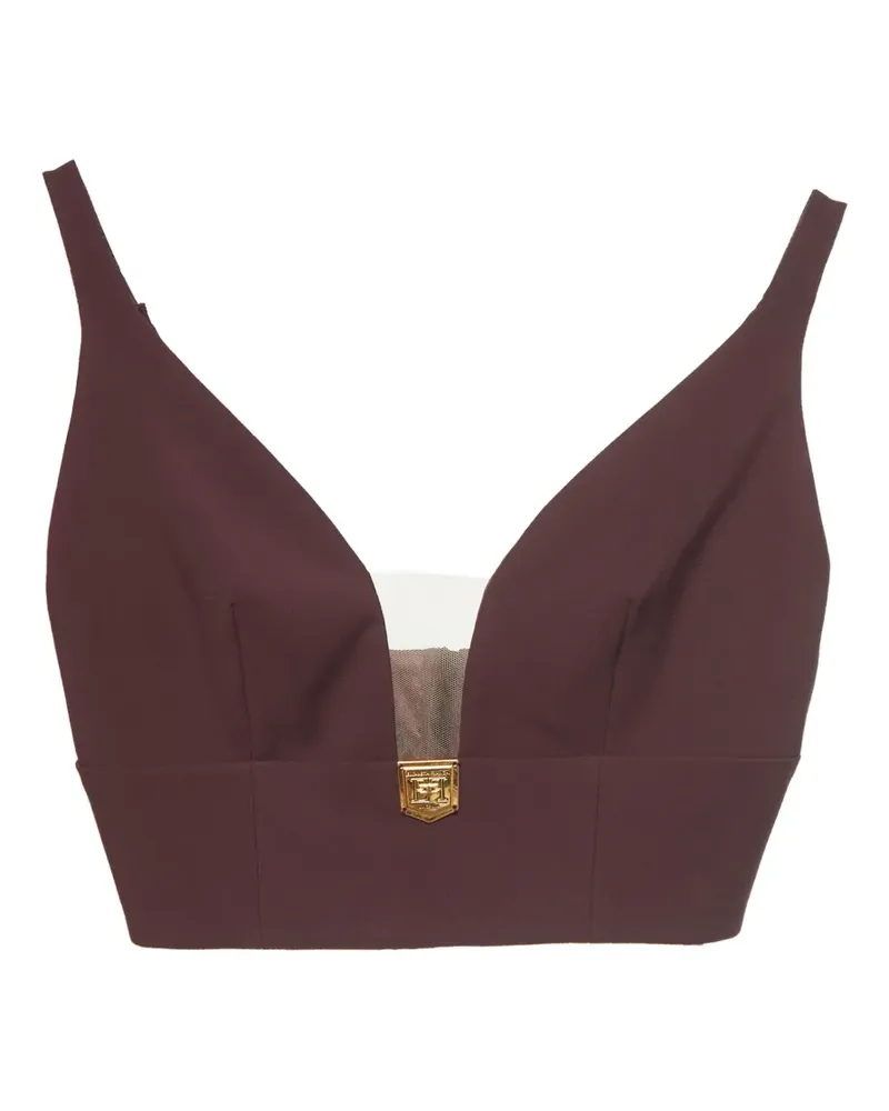 Elisabetta Franchi crepe logo top - Violett Violett