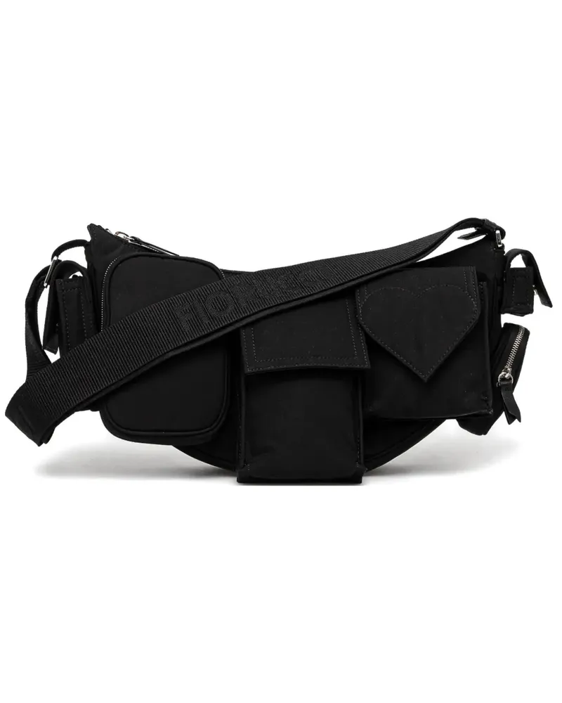 Fiorucci Super Pocket Schultertasche - Schwarz Schwarz