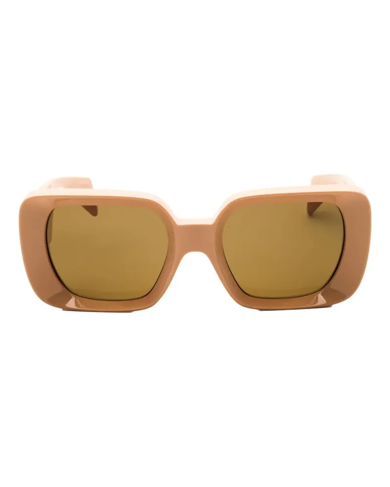 Versace Eckige Sonnenbrille mit Medusa-Verzierung - Nude Nude
