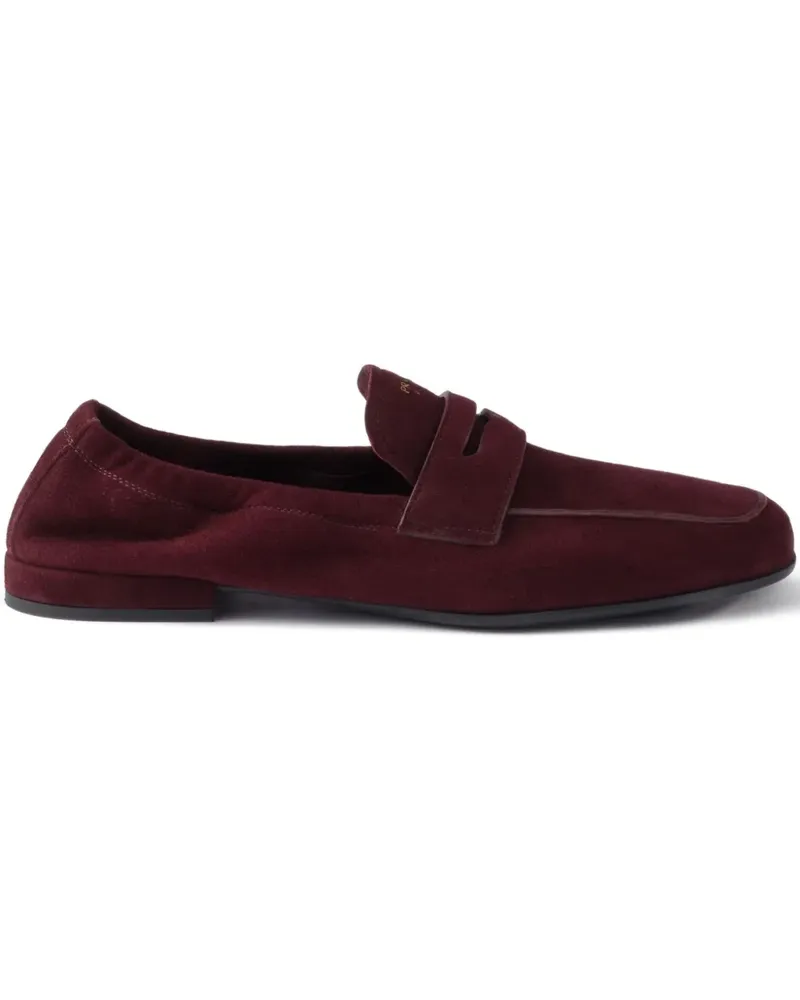 Prada Loafer mit Logo-Print - Rot Rot
