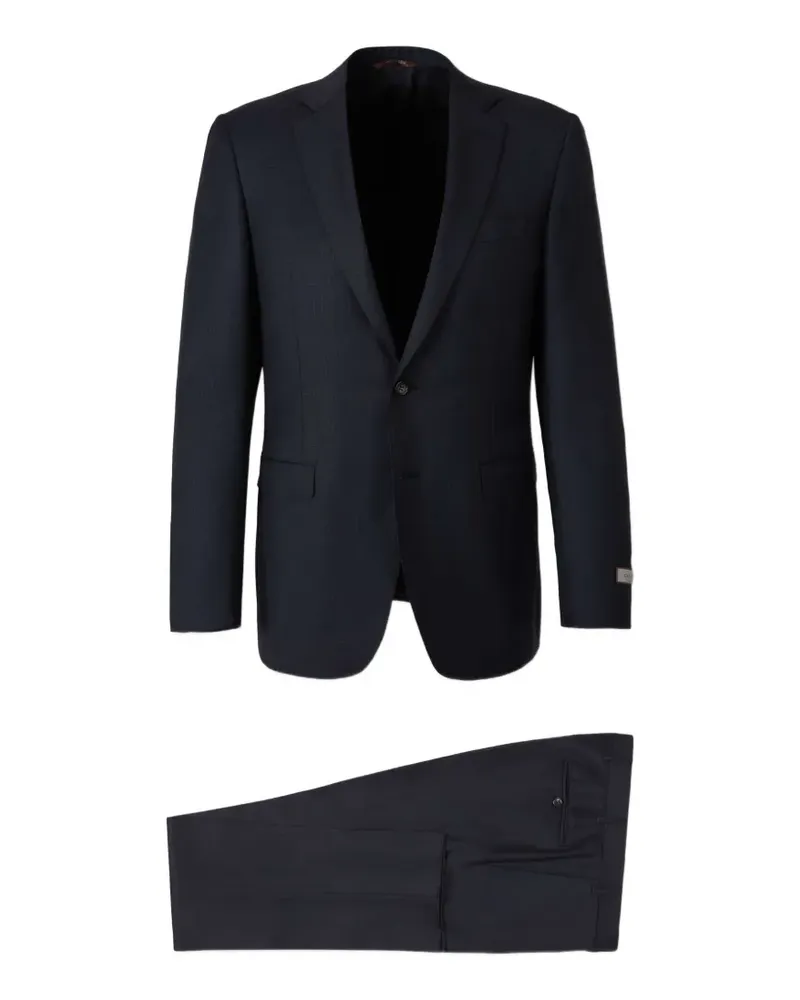 Canali Einreihiger Anzug mit Karomuster - Blau Blau