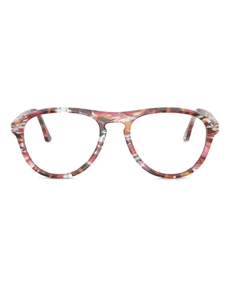 Persol Brille mit geometrischem Gestell - Rot Rot