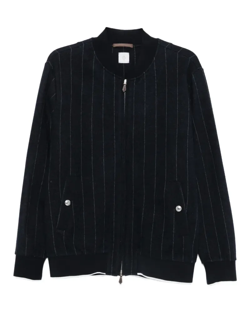 Eleventy Reißverschluss-Jacke mit Nadelstreifen - Blau Blau